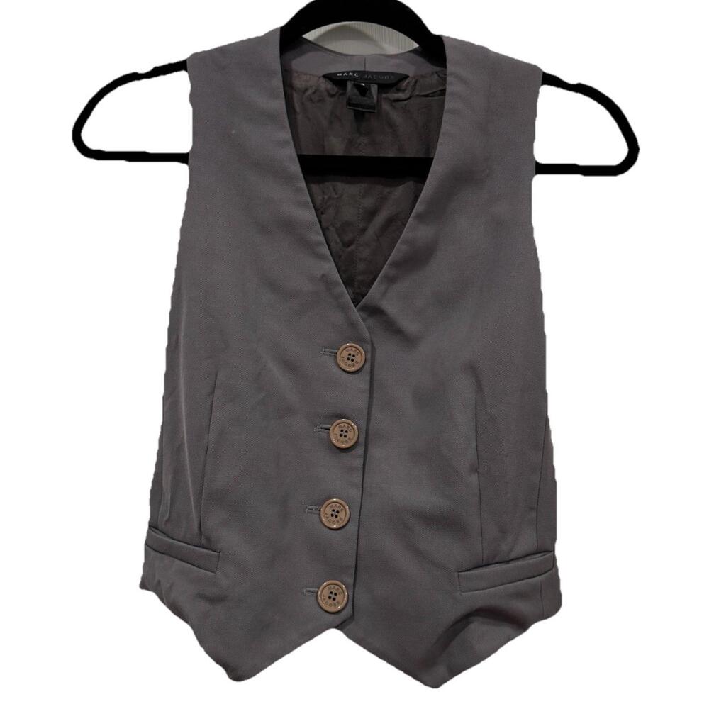 Women’s Marc Jacobs‎ Gray Vest Size 2 Top Formal Casual Preppy Elegant